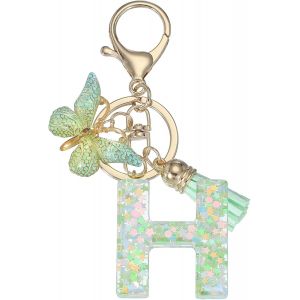 KAL-Porte-Cl&eacute;s En R&eacute;sine Avec Pendentif Papillon En Forme De Lettre Initiale De L'Alphabet Pour Femme - Accessoires Pour Sac &Agrave; Main, Sac &Agrave; Main - Neuf