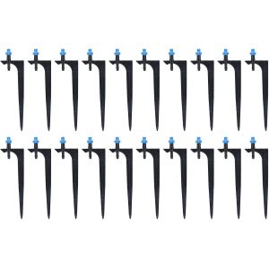 20pcs émetteurs D'irrigation de Jardinage, Goutteurs D'irrigation Professionnels, Kit D'irrigation Goutte à Goutte, Goutteur D'irrigation en Plastique ABS avec(90 degrés avec tige d'insertion) - Neuf