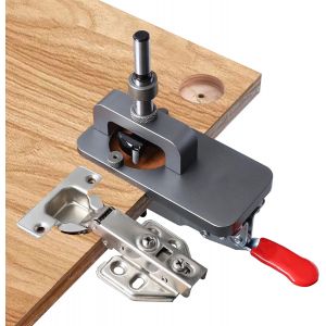 Gabarit de charni&egrave;re dissimul&eacute;, 35 mm en alliage d'aluminium style coupe charni&egrave;re scie sauteuse guide de per&ccedil;age trou finder ouvre-porte armoires face cadre portes d'armoire - Neuf