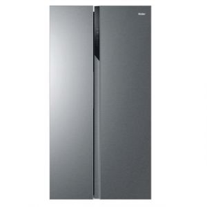 Réfrigérateur américain SBS 90 Série 3 - Haier HSR3918ENPG - Classe E - No Frost - Pose Libre - 528L (réfrigrateur 337L + congélateur 191L) - Gentle Silver - Neuf