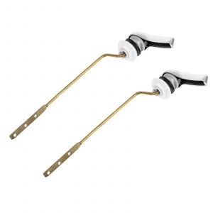 2pcs Bras de poignée de toilette Poignée de chasse d'eau Poignée de toilette de remplacement Levier de chasse d'eau de toilette Poignée de réservoir de toilette à montage latéral Levier de réservoir d - Neuf