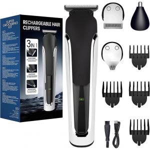 Tondeuse Barbe Homme, Tondeuse Cheveux Professionnelle Avec Lame En Inoxydable, Tondeuse Barbe Et Cheveux Homme Tout En 1, Tondeuse Nez, Tondeuse Precision, 4 Peignes À Barbe, Rasoir Barbe - Neuf