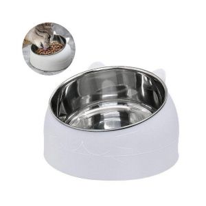 Gamelle Ergonomique Inclin&eacute;e En Acier Inoxydable Pour Animaux De Compagnie &iquest; Mangeoire Antid&eacute;rapante Et Facile &Agrave; Nettoyer Pour Chats Et Chiens &iquest; Conception &Agrave; 15&deg; Pour Le Confort Et La Sant&eacute; - Neuf