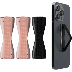 3X Support Doigt Smartphone - Accessoire Doigt Pour T&eacute;l&eacute;phone Portable - Sangle Poign&eacute;e Dos Smartphone - Or Rose-Or Rose-Gris Fonc&eacute;[POP942271] - Neuf