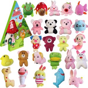 JEXNOVASHOP-Calendrier de l'avent 2025,24 Peluches Diff&eacute;rentes, Cadeau Noel pour Gar&ccedil;on et Fille, D&eacute;corations de sac &agrave; dos (Style 1) - Neuf