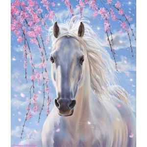 Ayuhr-Ideen Mit Herz Kit De Peinture Diamant 5d | 30 X 40 Cm | Toile À Motif | Pierres Rondes | Accessoires | Différentes Images Au Choix (Cheval) - Neuf