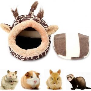 Nouveau,Appropri&eacute; Nid De Hamster Chaud L&eacute;ger Cochon D'inde Lit Petits Animaux Nid D'hiver Lit D'animaux (Girafe,S) 1pc - Neuf