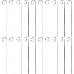 Letnerny-Lot De 20 Crochets Argent&eacute;s Pour &Eacute;tiquettes De Plantes - Marqueurs De Jardin - Porte-&Eacute;tiquettes Pour Plantes De Jardin - Crochets De Jardin D&eacute;form&eacute;s - Accessoires Pour Plantes (20 Cm) - Neuf