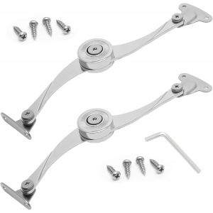 2 Pi&egrave;ces Charni&egrave;re de Support de Couvercle avec Mat&eacute;riel de Montage, Charni&egrave;res pour Placards de Support, Charni&egrave;re de Soutien pour Placard, Armoire et Bo&icirc;te &agrave; &eacute;tag&egrave;res - Neuf