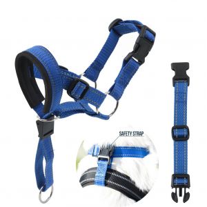 Bleu, Pour Empêcher Votre Chien De Tirer Sur Sa Laisse, Facile À Mettre, Partie Entièrement Rembourrée Sur Le Museau, Colliers Anti-Traction Pour Chiens De Taille Moyenne, L (36-50 Cm) - Neuf