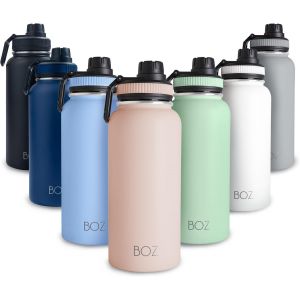 Gourde Isotherme En Acier Inoxydable Xl (1 L / 32oz) Ouverture Large, Sans Bpa, Isolation Sous Vide À Double Paroi, Bouteille D'eau 1 Litre (Rose) - Neuf