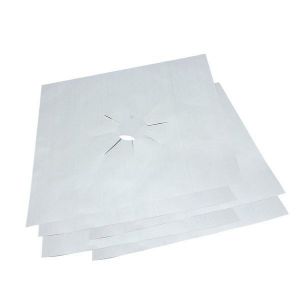Lot De 5 Revêtements De Four Argentés Robustes Pour Cuisinières À Gaz ¿ Durables, Faciles À Nettoyer, Universels, Avec Trou Central Prédécoupé - Neuf