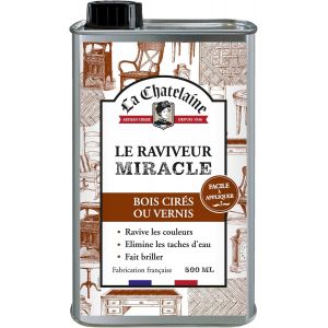 Raviveur Miracle Bois Vernis ou Cir&eacute;s 500 ml - R&eacute;novateur, Protecteur, Raviveur de Couleur de Meubles en Bois - &Eacute;limine les T&acirc;ches, Fait Briller - Fabrication Fran&ccedil;aise - Neuf