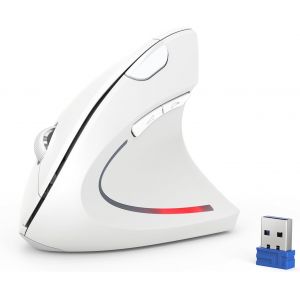 Souris Verticale, 4800 DPI Souris sans Fil Ergonomique, Prot&iquest;&iquest;ge Le Bras, Souris sans Fil 6 Boutons pour PC, Ordinateur Portable, Mac, Blanc - Neuf