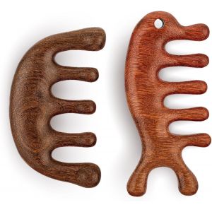 Kal-Pièces Peigne De Massage En Bois Gua Sha Peigne De Massage Multifonctionnel En Bois De Santal Peigne De Massage Du Cuir Chevelu À Dents Larges Peigne En Bois Tête Outil De Massage Méridien - Neuf