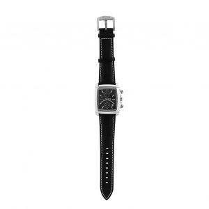 Montre-Bracelet Analogique A Quartz Rectangulaire Pour Homme, Chronographe, Date Et Lumineuse (Bracelet Noir) - Neuf