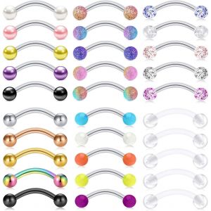 Nbgcm-10pcs Piercing Sourcils Arcade Piercing Rook 16g 8mm Acier Chirurgical Avec Diamant Perle Coeur Étoile Daith Piercing - Neuf