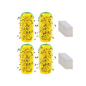 Pi&egrave;ge &agrave; gu&ecirc;pes et attrape-abeilles charpenti&egrave;res avec autocollants et panneaux en maille - Neuf