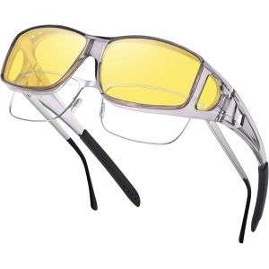 Kathlelxh-Lunettes Conduite De Nuit Polarisées - Surlunettes De Soleil Verre Jaune Anti-Éblouissement Lunette Vision Nocturne Pour Homme Femme[H442] - Neuf
