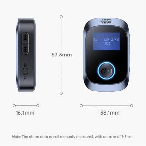 Adaptateur de voiture AUX Bluetooth 5.4 pour la musique/les appels mains libres - Neuf