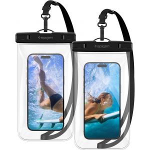 CAUC-Aqua Shield Lot de 2 Pochette Etanche Smartphone Universelle Certifi&eacute;e IPX8 Compatible avec iPhone 17 Pro Max et Autres, Galaxy S25 Ultra, Pixel 10 Pro jusqu'&agrave; 8,2 - Transparent - Neuf