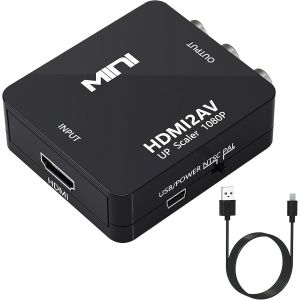 Adaptateur HDMI vers AV,convertisseur vidéo RCA vers HDMI avec câble USB-C,prise en charge 1080p 60 Hz,convertisseur audio vidéo pour PS2/PS4/PC/Xbox/VCR/TV/DVD - Neuf