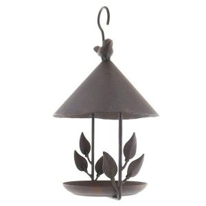 Charmante Mangeoire À Perroquets En Fer ¿ Décoration De Jardin Extérieure Pour Attirer Les Oiseaux Sauvages, Entièrement Assemblée Et Résistante Aux Intempéries - Neuf