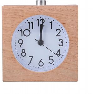 R&eacute;veil Analogique en Bois, Corps en Bois Non Tic-Tac Silencieux avec Veilleuse Fonction Snooze Batterie Fonctionnant pour Les Couchettes Lourdes De Chevet (Marron) - Neuf