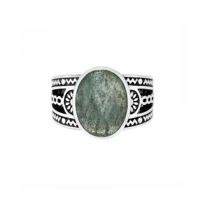 Bague Homme Ethnique Labradorite Argent - Neuf