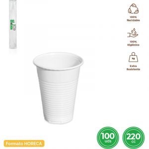 Torres Paquet De 100 Gobelets En Plastique Blanc 220 Cc - Neuf