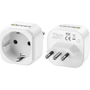 Eryi-2x Adaptateur De Voyage France Vers Italie, 2 Broches Europe Vers 3 Broches Italienne Pour Italie, Chili, Saint-Marin, Vatican, Uruguay, Syrie, Érythrée, Libye Type L - Neuf
