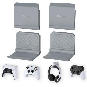 Kalanka-Support Pour Ps5 Manette/Console/Casque Mural,Porte Pour Ps4 Controller Stand Holder Pour Nintendo Switch Pro Pour Xbox Wireless Headset,Fold Socle Base 4 Pcs-Gris - Neuf