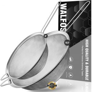 Lbgwp60-Lotde 2 Tamis En Maille Extra Fine 9,5"" Et 8"", Avec Poignée Solide, Passoires De Cuisine Pour Quinoa, Pâtes, Fruits, Légumes, Riz, Etc - Neuf