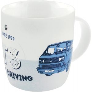 Eryi-Vw Collection - Volkswagen Combi Bus T3 Camper Van Mug De Café En Porcelaine (New Bone China), Tasse À Thé, Grand Gobelet Pour La Cuisine, Atelier, Camping/Cadeau/Souvenir (Keep Driving/Bleu) - Neuf