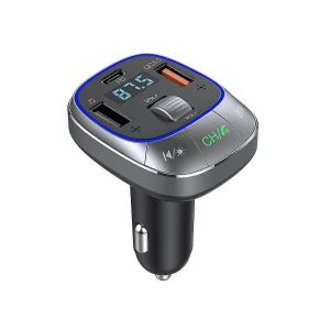 Chargeur De Voiture Bluetooth 5.0 Fm Émetteur 30w+Qc3.0 Puissant Double Micro Bluetooth Mains Libres Avec 7 - Neuf