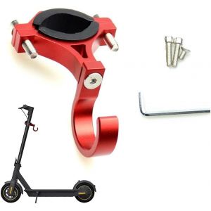 Crochet de scooter électrique en aluminium rouge, crochet avant en métal millet, crochet pour sac et casque, crochet d'accessoires de scooter multifonctionnel. - Neuf
