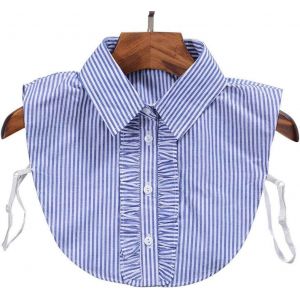 Rayures Minimalistes - Col Amovible - Faux Col De Poupée - Fausse Chemise À Volants - Dentelle - Boutonnée - Neuf