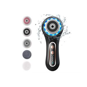 Brosse Nettoyante Visage &Eacute;lectrique Rechargeable Avec 5 T&ecirc;tes De Brosse Et 3 Modes De Nettoyage - Neuf