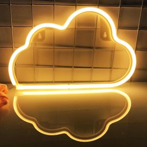 Eryi-Cloud Néon Logo Led Décoration Murale Usb Ou Batterie Signe Chambre Fête D'anniversaire Noël Salon Enfants Mariage Fille Décoration (Blanc Chaud) - Neuf