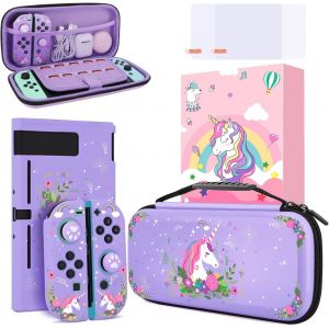 Eryi-Licorne Pochette De Transport Compatible Avec Nintendo Switch, Étui Rigide De Housse Avec Poignée, Housse De Protection Pour Nintendo Accessoire & Console Pour Cadeaux Filles - Neuf