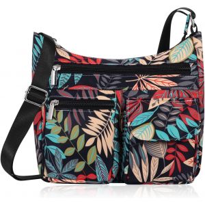 Nzqaf-Sac Bandoulière Femme Polyester Léger Petit Sac À Main Tissu Sac Besace Avec Multiples Poches Voyage Sport Shopping Travail Université - Neuf