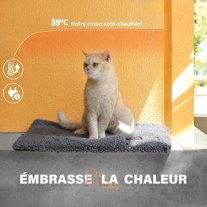 Kalanka-Tapis Chauffant Pour Chat Coussin Auto Chauffant Couverture Sans &Eacute;lectricit&eacute; - Panier Doux Et S&eacute;curis&eacute; Pour Votre Animal - Tapis Thermique Pour Chat Lavable - 61 X 46 Cm - Neuf