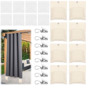 Sjzg-Sac De Poids Portable Rideaux Ext&eacute;rieurs, Lot De 8 Poids Pour Nappe D'ext&eacute;rieur, Sac Poids Avec Pinces En M&eacute;tal, R&eacute;utilisables Bags Weights Pour Tonnell, Pour Stabiliser Les Rideaux, Nappes, Dra - Neuf