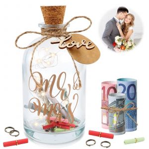 Bouteille lumineuse LED pour mariage, cadeaux de mariage pour les maries, cadeaux d'argent, emballage de mariage - Neuf