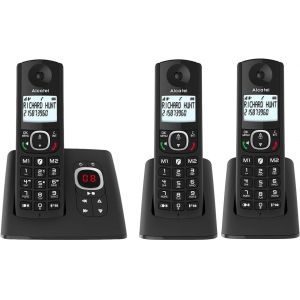 F530 Voice Trio - T&eacute;l&eacute;phone Fixe Sans Fil Dect Avec R&eacute;pondeur - Grand &Eacute;cran R&eacute;tro&eacute;clair&eacute; - Haut-Parleur - Fonction Blocage Des Appels - 2 Touches De M&eacute;moires Directes - 3 Combin&eacute;s - Noir - Neuf