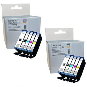 PGI550 XL / CLI551 XL - PGI-550 XL / CLI-551 XL Pack de 10 cartouches d'encre compatible Canon PGI550 XL / CLI551 XL - Canon PGI-550 XL / CLI-551 XL - 6509B013 - Neuf