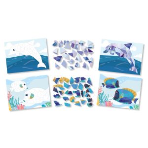 Kit Tableaux Stickers Au Num&eacute;ro A5 Animaux Marins 2 Pi&egrave;ces - Neuf