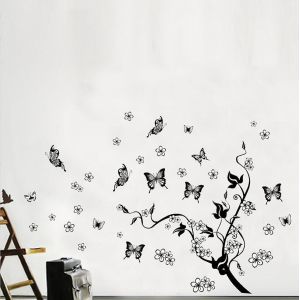 Stickers muraux vrilles de fleurs 1 stickers muraux 3 combinaison stickers muraux papillons stickers muraux salon chambre décoration 50*70CM - Neuf