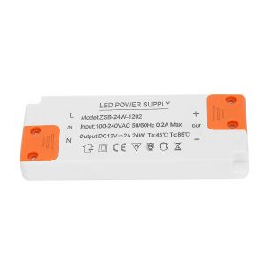 Transformateur 12V 220V LED-230V Transformateur 24W 2A LED Driver,Alimentation Transfo 12V,Sans Scintillement,Sans Bruit,Pour Lampes HalogèNes G4 Mr16 Gu5.3 Led,1 Pcs - Neuf