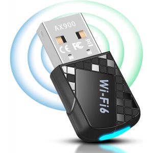 LETNERNY-Adaptateur Bluetooth Wlan Usb 2.0 Ax900Mbs, Clé Wi-Fi Bluetooth 5.4 Wifi6 Pour Pc, Clé Internet Double Bande (5,8 Ghz/2,4 Ghz), Plug And Play Pour Pc/Bureau/Ordinateur Portable Win10/11 - Neuf